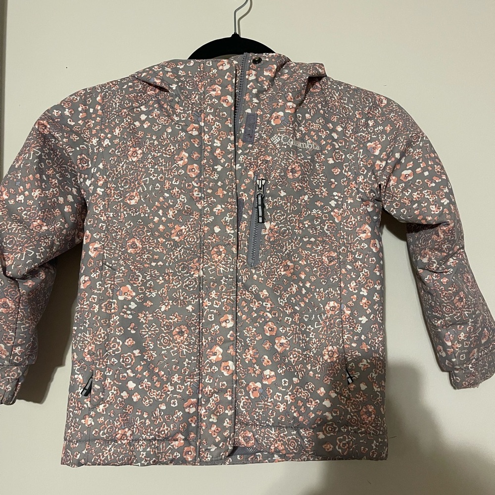Columbia Kids Floral Puffer Jacket - Gray and Pink